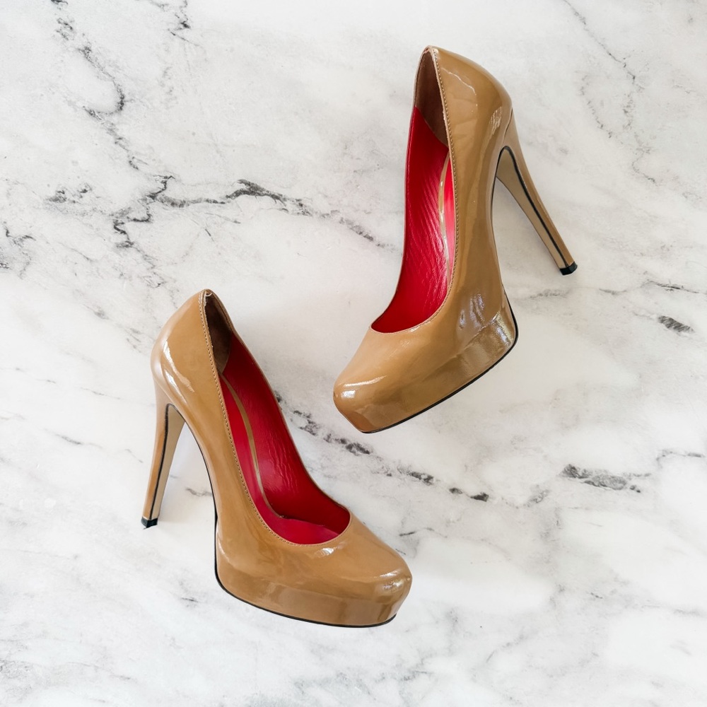 Dolce & Gabbana Womens Nude Patent Platform Pumps - Picture 2 of 15